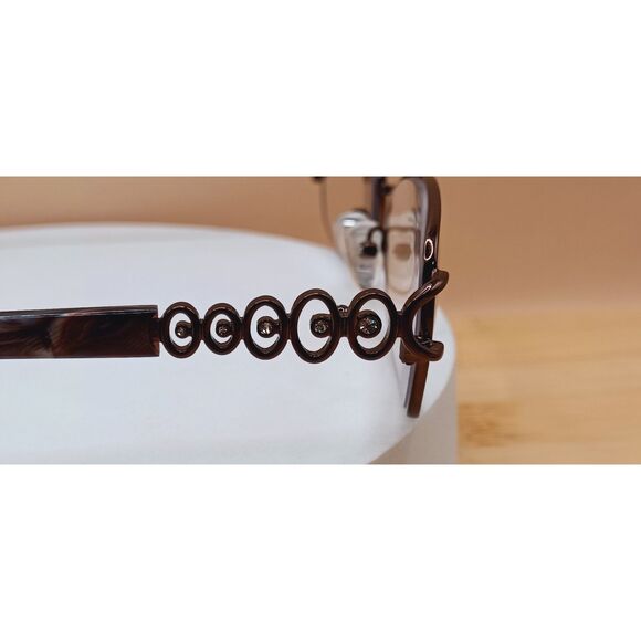 Modern Art Eyeglasses Frames A357 Brown 54-17-140 Metal and Rhinestone Frames - Picture 5 of 16